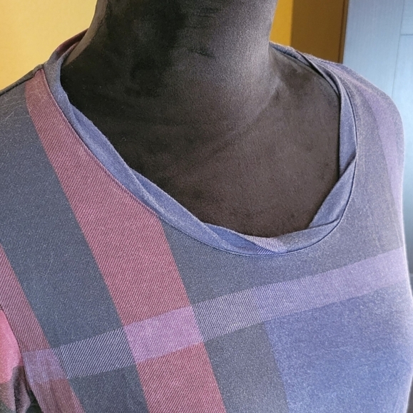 Burberry Brit Purple Plaid Top SzL - Picture 3 of 9